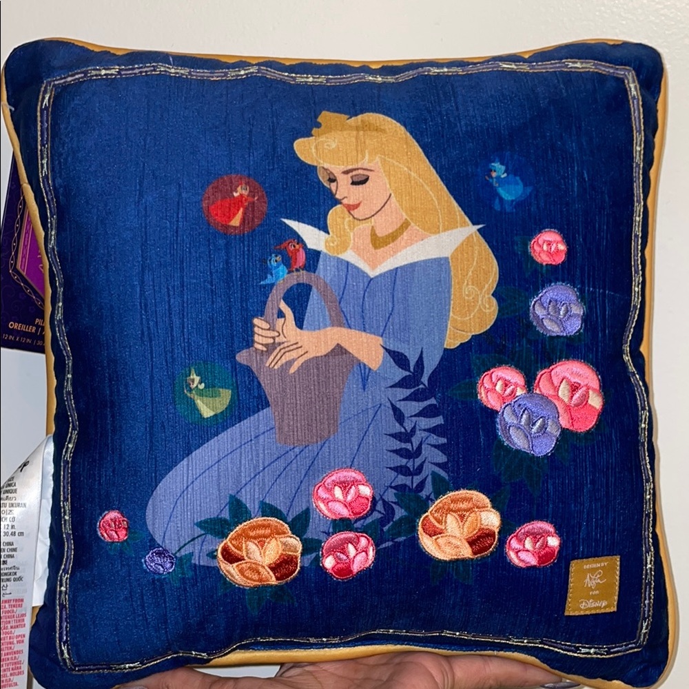 Disney Princess Aurora Sleeping Beauty  Blue Throw Pillow